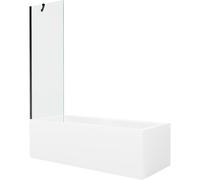 Mexen Cubik baignoire rectangulaire 170 x 70 cm avec tablier et paroi de douche à 1 volet 60 cm, transparent, noir 22157 5905315202932