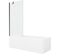 Mexen Cubik baignoire rectangulaire 170 x 70 cm avec tablier et paroi de douche à 1 volet de 80 cm, transparent, noir 22159 5905315202956