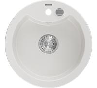 Mexen Diego évier en granit 1 bac 488 x 480 mm, blanc, siphon chromé - 6512481000-20 4034 5907709194557