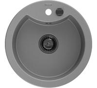 Mexen Diego évier en granit 1 bac 488 x 480 mm, gris, siphon noir - 6512481000-71-B 16350 5905315013255