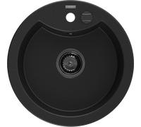 Mexen Diego évier en granit 1 bac 488 x 480 mm, noir, siphon noir - 6512481000-77-B 16354 5905315013293