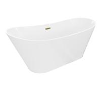 Mexen Dora baignoire autoportante 160 x 75 cm, blanche, trop-plein doré - 52071607500-50 61673 5905315576095