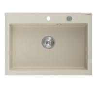 Mexen Elix évier granit 1 bac 700 x 500 mm, beige, siphon chrome - 6526701005-69 66176 5905315976697