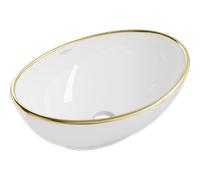Mexen Elza lavabo à poser 40 x 33 cm, blanc/bord doré - 21014005 1128 5907709191488