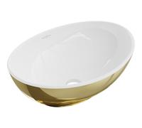 Mexen Elza lavabo à poser 40 x 33 cm, blanc/or - 21014006 21394 5907709156463