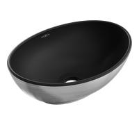 Mexen Elza lavabo à poser 40 x 33 cm, noir mat/motif argenté lignes - 21014023 21399 5907709156517