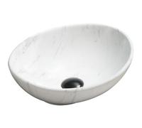 Mexen Elza lavabo à poser 40 x 33 cm, pierre blanche - 21014092 2327 5907709191501