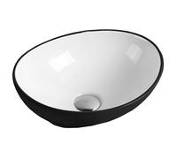 Mexen Elza lavabo sur plan 40 x 33 cm, blanc/noir - 21014075 1166 5903163381533
