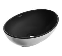 Mexen Elza lavabo sur plan 40 x 33 cm, noir mat/argent - 21014024 21400 5907709156524