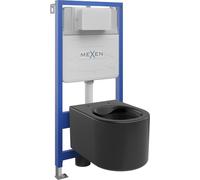Mexen Ensemble WC sur colonne Felix Slim avec cuvette Sofia, Noir mat - 6103354XX85