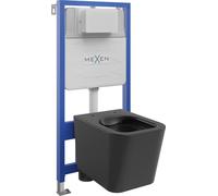Mexen Ensemble WC sur colonne Felix Slim avec cuvette Teo, Noir mat - 6103385XX85