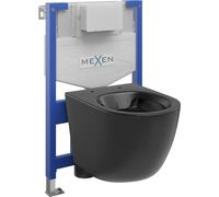 Mexen Ensemble WC sur colonne Felix XS-F avec cuvette Lena, Noir mat - 6803322XX85