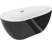 Mexen Eos baignoire autoportante 150 x 75 cm, blanc/noir, trop-plein doré - 52471507575-50