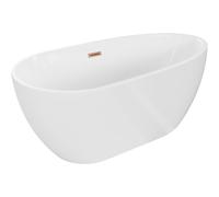 Mexen Eos baignoire autoportante 150 x 75 cm, blanche, trop-plein cuivre brossé - 52471507500-65 46183 5905315380968