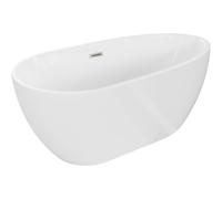 Mexen Eos baignoire autoportante 150 x 75 cm, blanche, trop-plein nickel brossé - 52471507500-97 46187 5905315381002