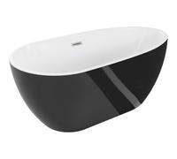 Mexen Eos baignoire autoportante 170 x 75 cm, blanche/noire, trop-plein nickel brossé - 52471707575-97 46217 5905315381309