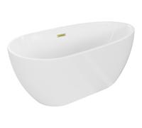 Mexen Eos baignoire autoportante 170 x 75 cm, blanche, trop-plein or brossé - 52471707500-55 46201 5905315381149