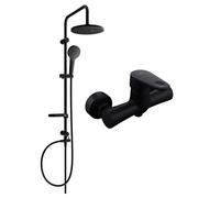 Mexen Erik ensemble de douche à encastrer avec pomme de douche et mitigeur de douche Kama, noir - 72540205-70 6085 5907709181687