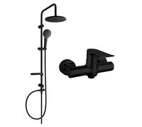 Mexen Erik ensemble de douche apparent avec pomme de douche et robinet de douche Pecos, noir - 72740205-70