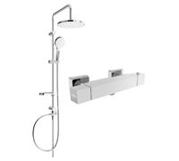 Mexen Erik ensemble de douche en saillie avec pomme de douche et mitigeur thermostatique Cube, chrome - 77200205-00