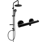 Mexen Erik ensemble de douche extérieur avec pommeau de douche et robinet thermostatique Slim, noir - 77105205-70