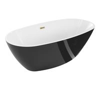 Mexen Eris baignoire autoportante 170 x 80 cm, blanche/noire, trop-plein doré - 53441708075-50 46469 5905315384331