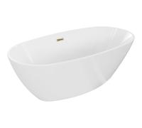 Mexen Eris baignoire autoportante 170 x 80 cm, blanche, trop-plein doré - 53441708000-50 46449 5905315384133