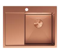 Mexen Exar évier en acier 1 bac avec égouttoir, droit 620 x 480 mm, cuivre - 6432621005P-65 79016 5905315982506