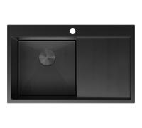 Mexen Exar évier en acier 1 bac avec égouttoir, gauche 780 x 480 mm, noir HC - 6433781010L-70HC 79028 5905315982612