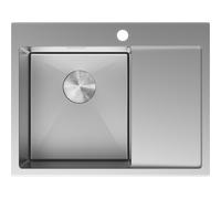 Mexen Exar évier en acier à 1 bassin avec égouttoir, gauche 620 x 480 mm, inox - 6431621005L-01 79004 5905315982384