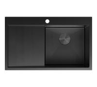 Mexen Exar évier en acier avec 1 bac et égouttoir, droit 780 x 480 mm, noir HC - 6434781010P-70HC 79036 5905315982698