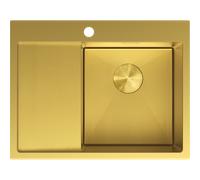 Mexen Exar évier en acier inoxydable 1 bac avec égouttoir, à droite 620 x 480 mm, doré HC - 6432621005P-55HC 79015 5905315982490