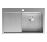 Mexen Exar évier en acier inoxydable 1 bac avec égouttoir, à droite 780 x 480 mm, inox HC - 6434781010P-01HC 79030 5905315982636