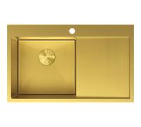 Mexen Exar évier en acier inoxydable 1 bac avec égouttoir, à gauche 780 x 480 mm, doré HC - 6433781010L-55HC 79024 5905315982575