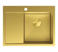 Mexen Exar évier en acier inoxydable 1 bac avec égouttoir, droit 620 x 480 mm, doré - 6432621005P-55 79014 5905315982483