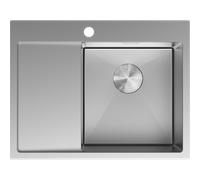 Mexen Exar évier en acier inoxydable 1 bac avec égouttoir, droit 620 x 480 mm, inox - 6432621005P-01 79012 5905315982469