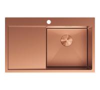 Mexen Exar évier en acier inoxydable 1 bac avec égouttoir, droit 780 x 480 mm, cuivre - 6434781010P-65 79033 5905315982667