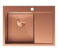 Mexen Exar Évier en acier inoxydable 1 bac avec égouttoir, gauche 620 x 480 mm, cuivre - 6431621005L-65 79008 5905315982421