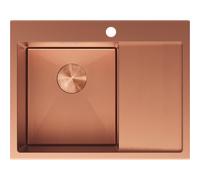 Mexen Exar évier en acier inoxydable 1 bac avec égouttoir, gauche 620 x 480 mm, cuivre HC - 6431621005L-65HC 79009 5905315982438