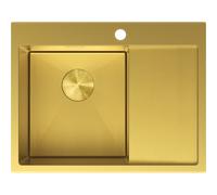 Mexen Exar évier en acier inoxydable 1 bac avec égouttoir, gauche 620 x 480 mm, doré HC - 6431621005L-55HC 79007 5905315982414