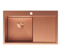 Mexen Exar évier en acier inoxydable 1 bac avec égouttoir, gauche 780 x 480 mm, cuivre HC - 6433781010L-65HC 79026 5905315982599