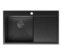 Mexen Exar évier en acier inoxydable 1 bac avec égouttoir, gauche 780 x 480 mm, noir - 6433781010L-70 79027 5905315982605