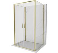Mexen Exo-3S cabine de douche 3 parois pivotante 100 x 75 cm, transparent, dorée - 814-100-075-50-00-3S 96598 5905315138132