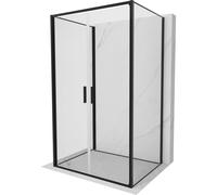 Mexen Exo-3S cabine de douche à 3 parois battante 90 x 80 cm, transparente, noire - 814-090-080-70-00-3S 96727 5905315138446