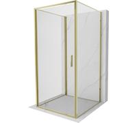 Mexen Exo-3S cabine de douche à 3 parois battante 90 x 90 cm, transparente, or - 817-090-090-50-00-3S 97032 5905315140906