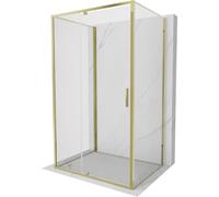 Mexen Exo-3S Cabine de douche triple orientable 105 x 75 cm Transparent Doré