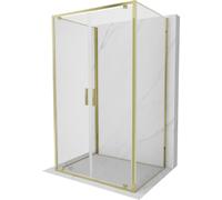 Mexen Exo-3S Cabine de douche triple paroi 80 x 110 cm Porte battante Transparent Doré