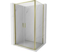 Mexen Exo-B Duo cabine de douche pivotante 70 x 75 cm, transparente, dorée - 814-070-075-50-00 58728 5905315570239