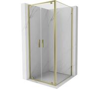 Mexen Exo-BR Duo cabine de douche avec porte battante 90 x 90 cm, transparente, dorée - 8182-090-090-50-00 58893 5905315573179