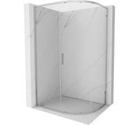 Mexen Exo cabine de douche demi-circulaire asymétrique coulissante 90 x 80 cm, transparent, chrome - 8131-090-080-01-00 54959 5905315938152